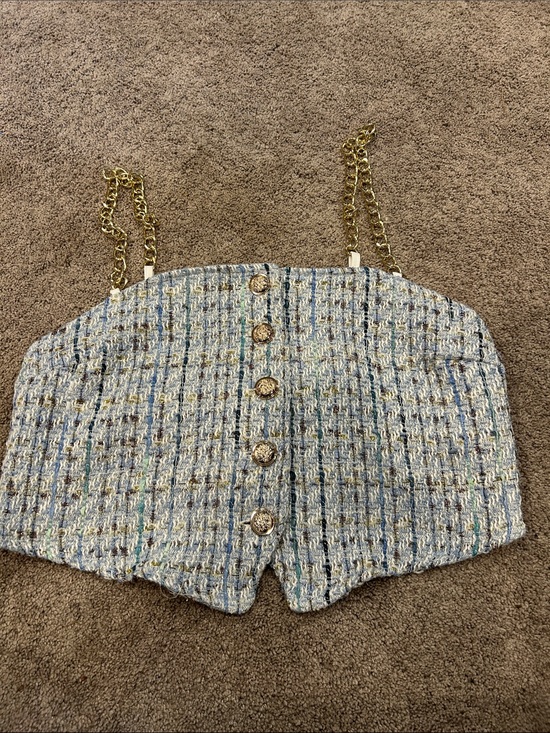 Tops - Tweed chain strap camisole top, XL